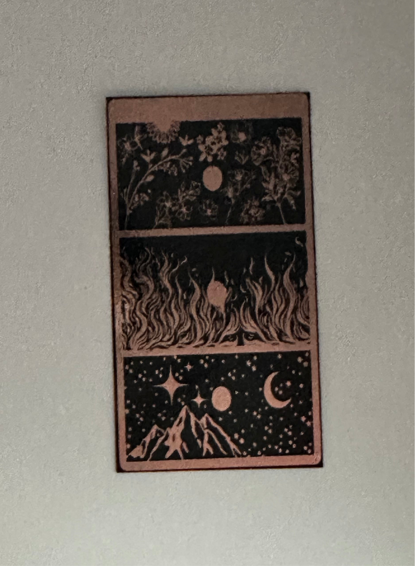 Flowers, Flames & A Night Sky - Foil Bookmark - (Rose Gold)