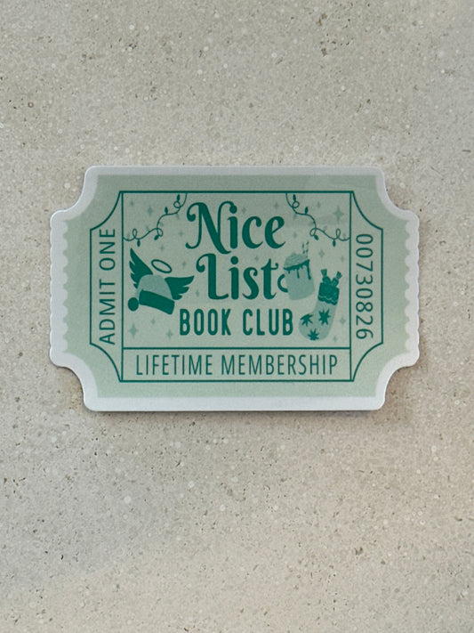 Nice List Book Club Trope Ticket - Sticker