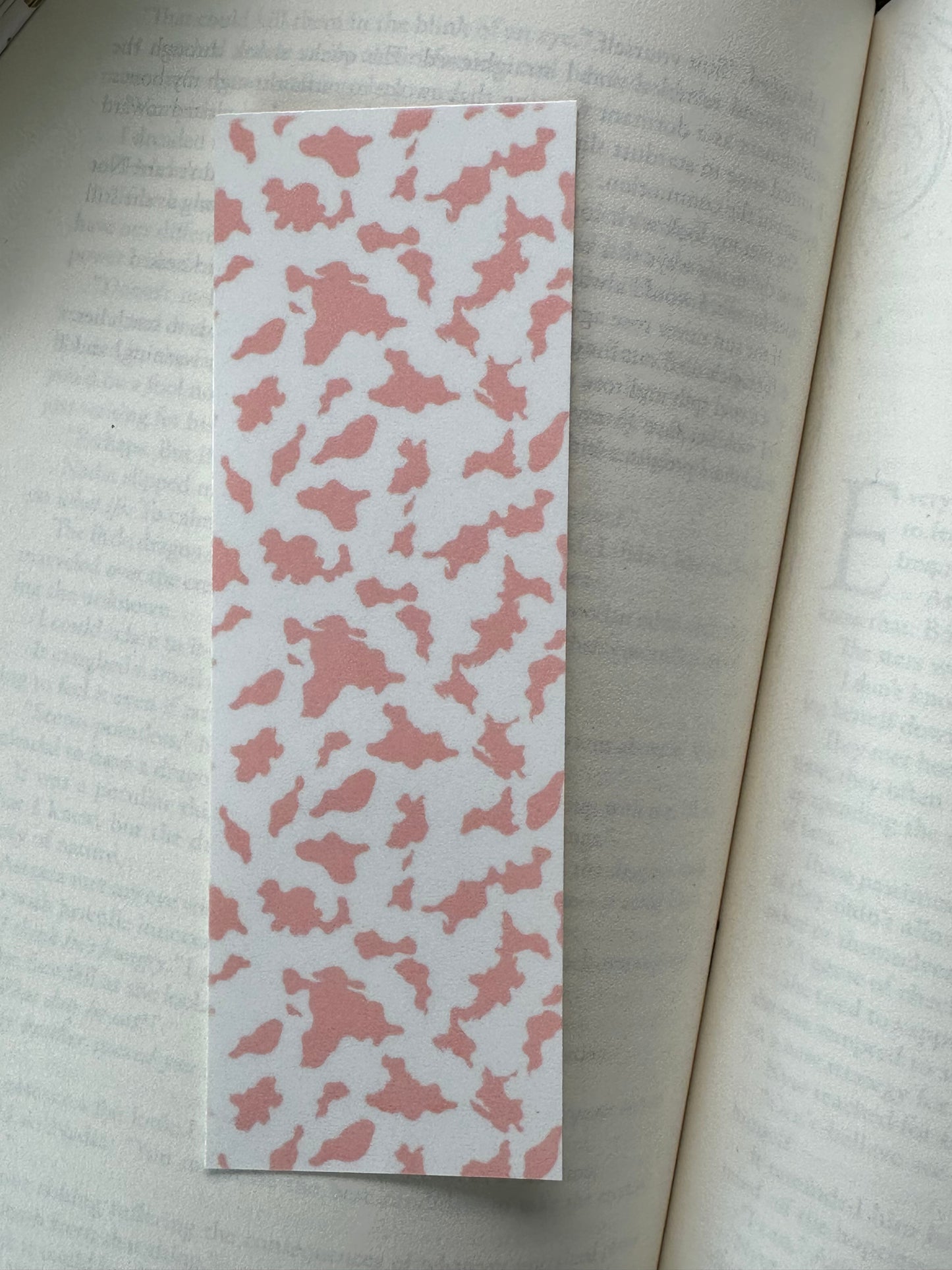 Pink Cow Print - Bookmark