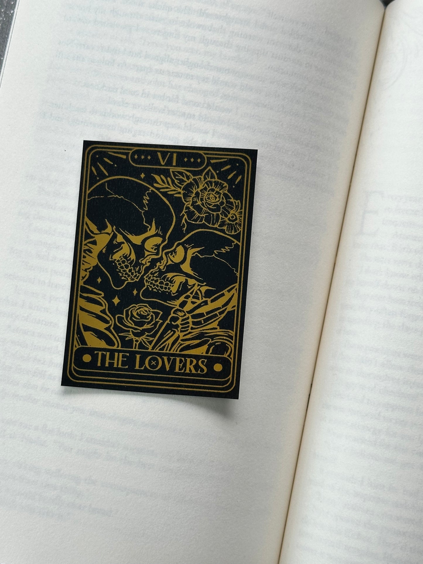 The Lovers Tarot Card - Foil Bookmark - (Gold)