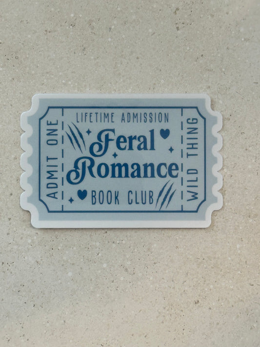 Feral Romance Book Club Trope Ticket - Sticker