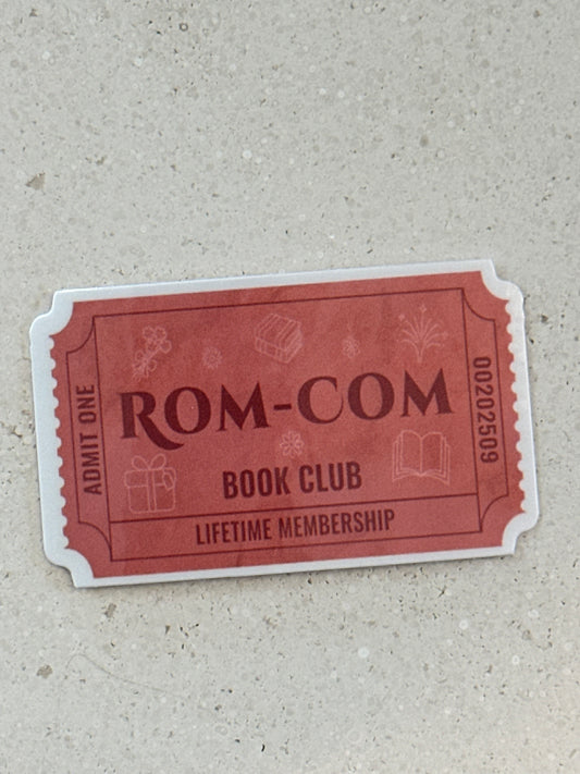 Rom-Com Book Club Ticket - Sticker