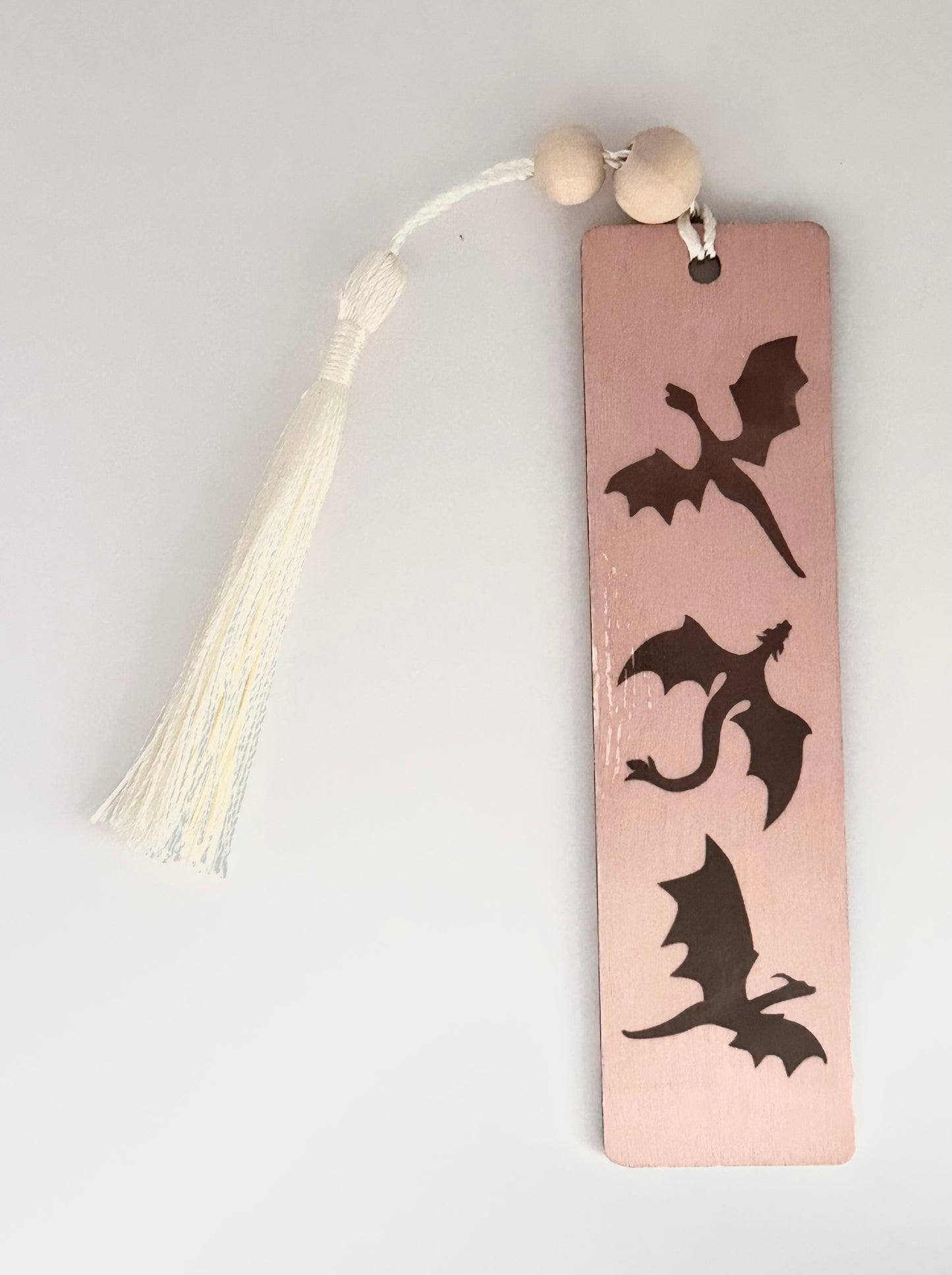 Dragons - Wood Bookmark - (Rose)