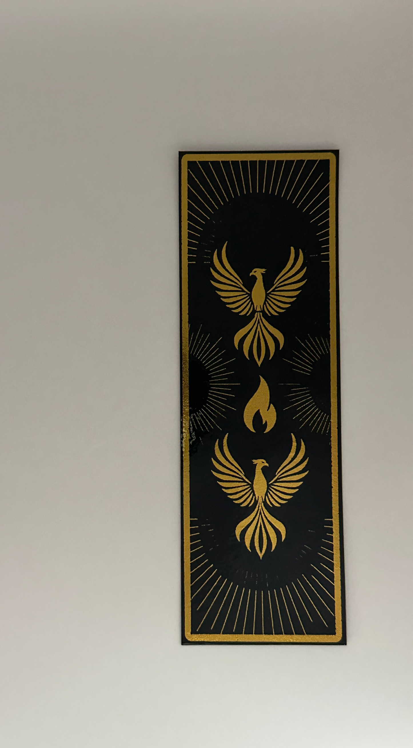 Flaming Phoenixes - Foil Bookmark - (Gold)