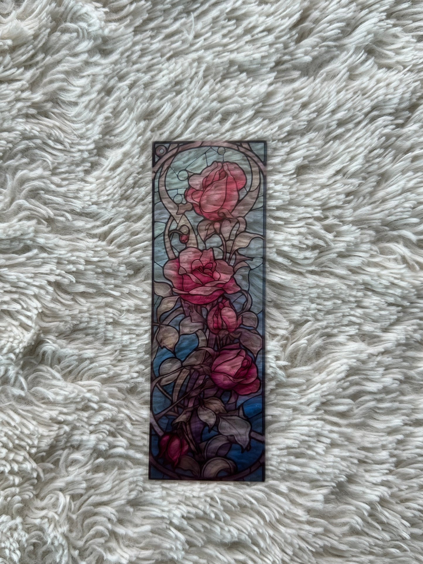 Stained Glass Style Rose - Bookmark (13)