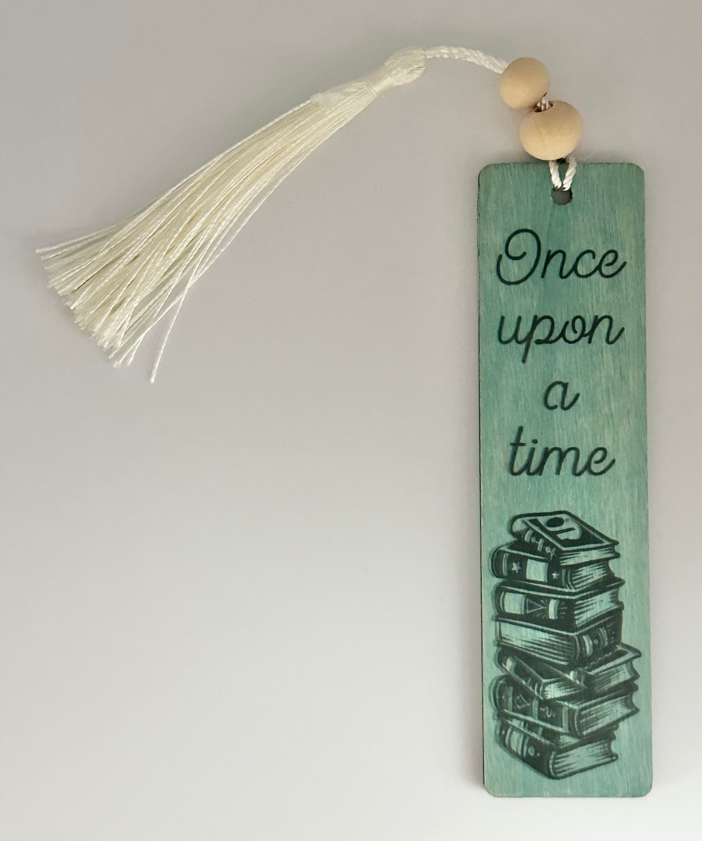 Once Upon A Time - Wood Bookmark - (Antique Aqua)