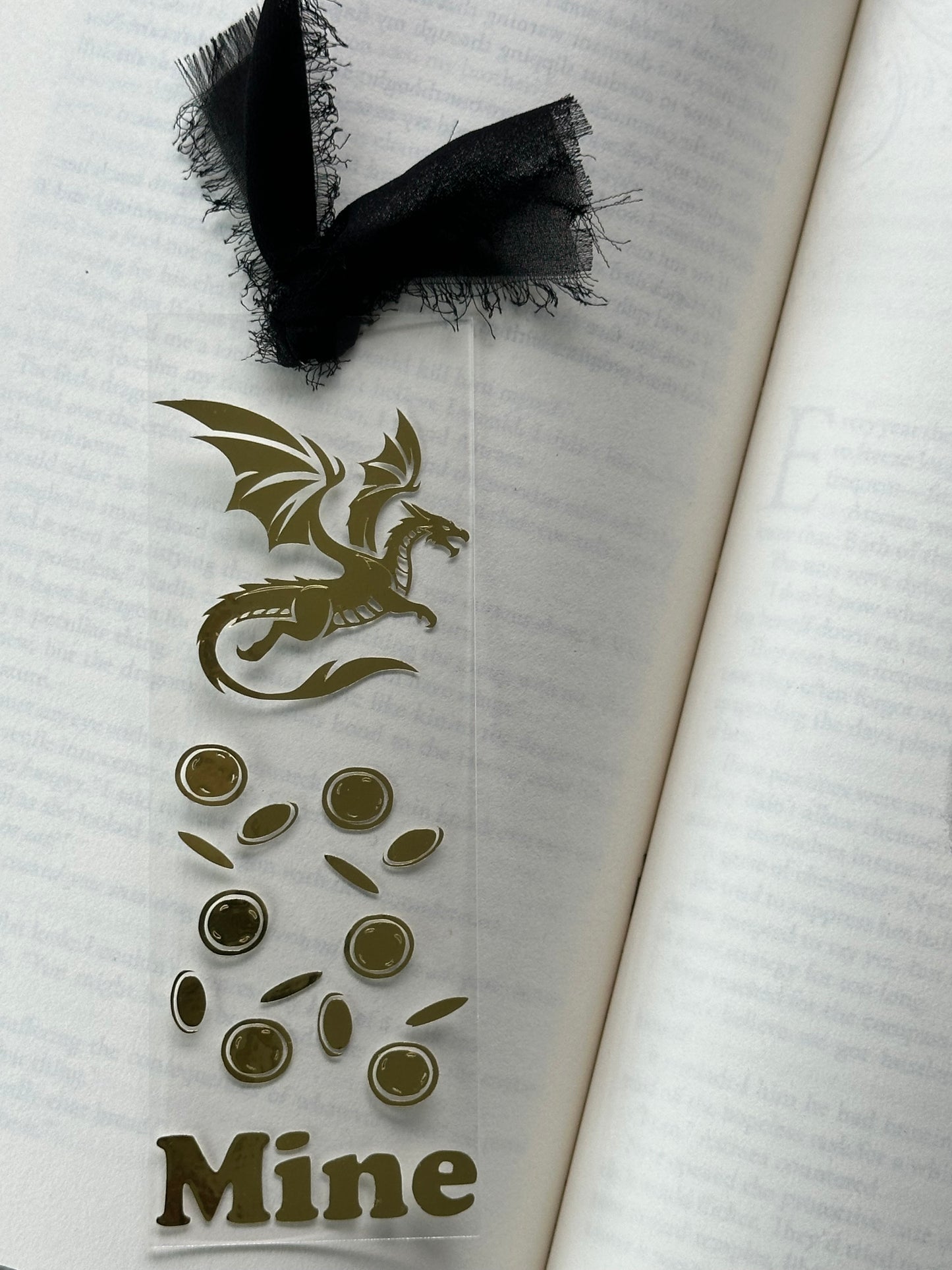 Gold Dragon & Treasure - Acrylic Bookmark