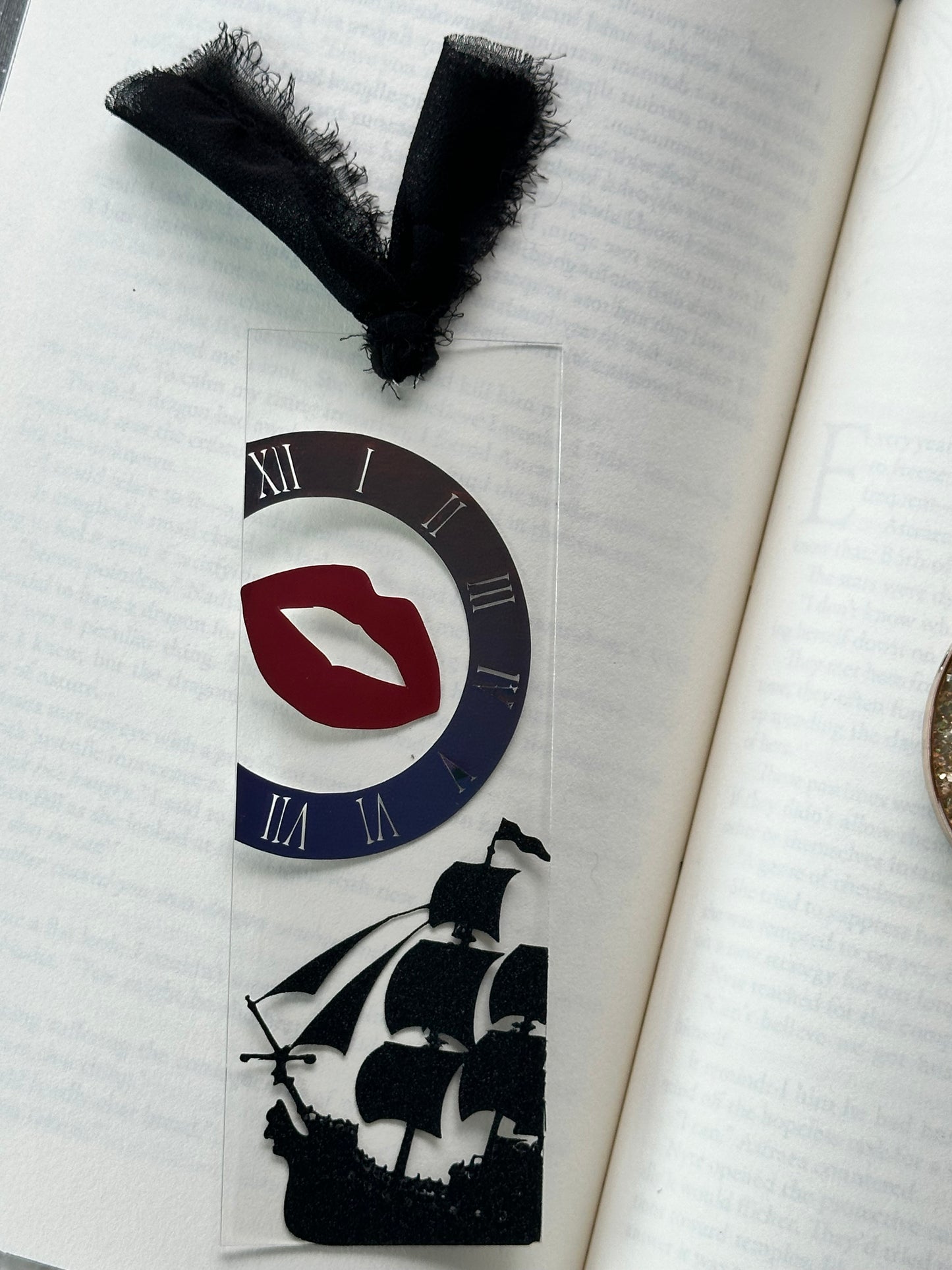 Ship, Clock & A Kiss - Acrylic Bookmark