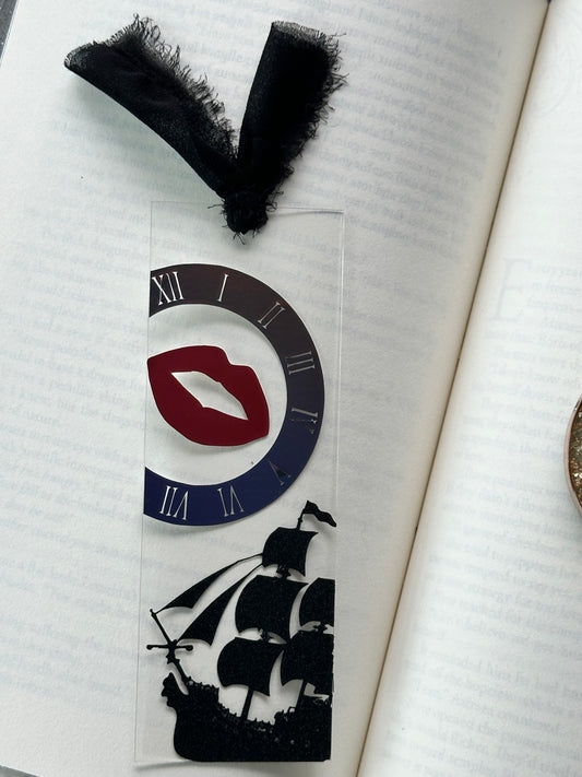 Ship, Clock & A Kiss - Acrylic Bookmark