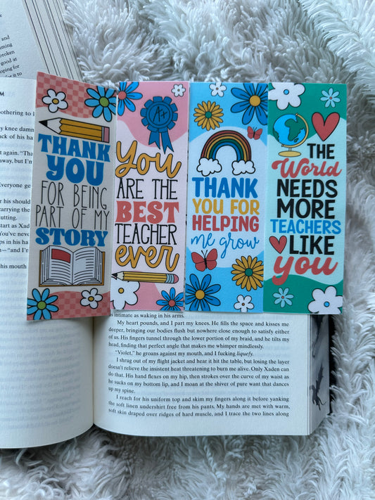 Best Teacher Bookmark Bundle - 4 Pack