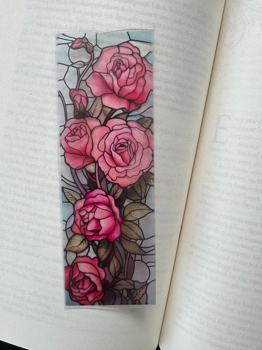 Stained Glass Style Rose - Bookmark (25)