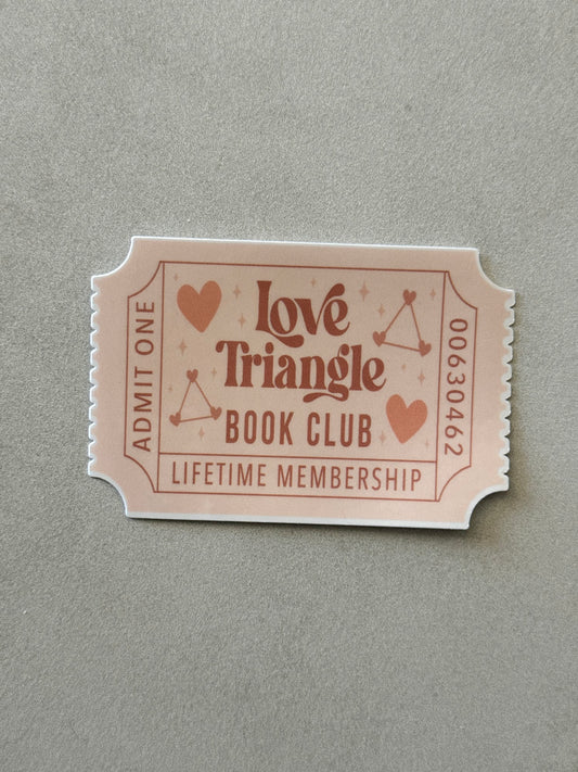 Love Triangle Book Club Ticket - Sticker