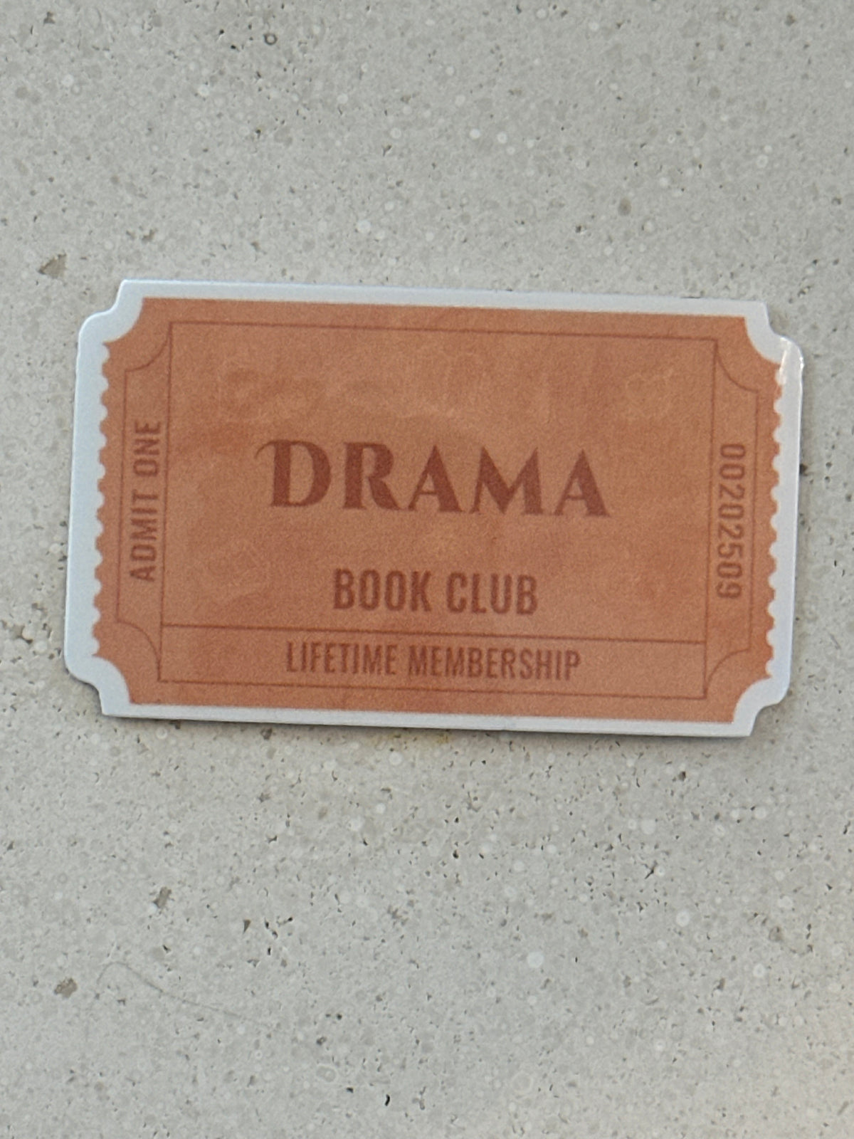 Drama Book Club Ticket - Sticker