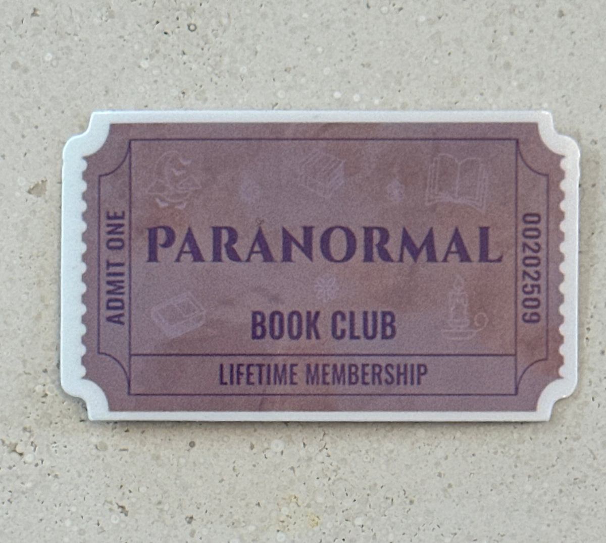 Paranormal Book Club Ticket - Sticker