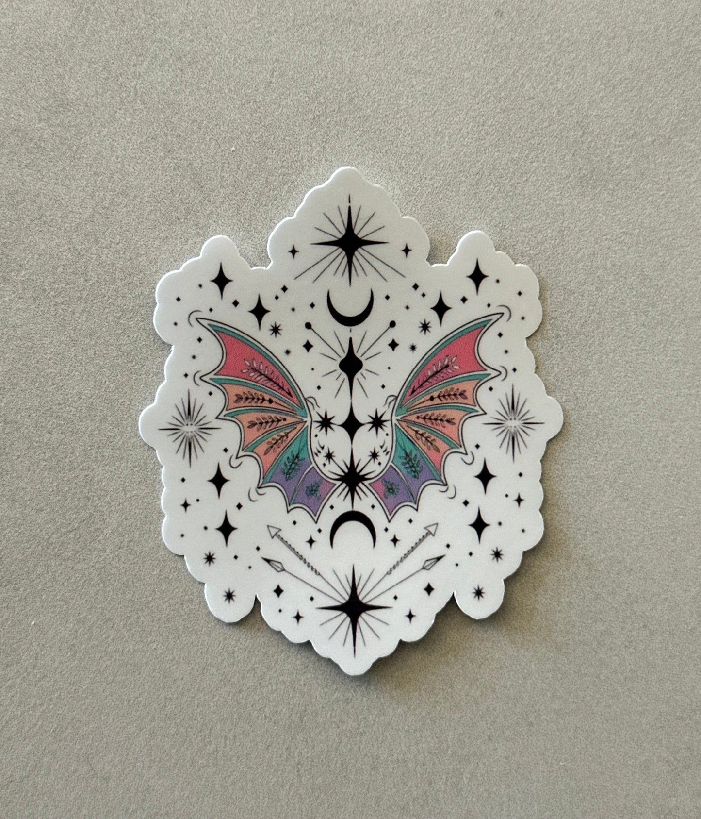Wings, Stars & Moons - Colourful - Sticker