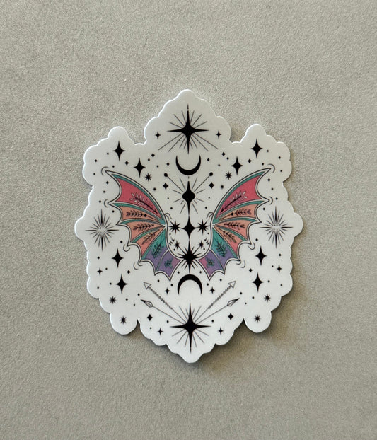 Wings, Stars & Moons - Colourful - Sticker