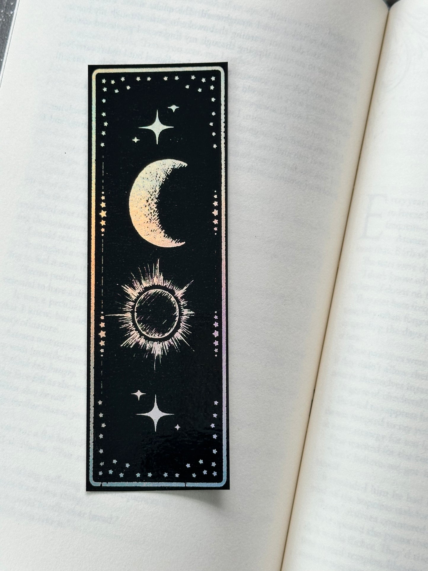Sun, Moon, Stars - Foil Bookmark - (Silver Holographic)