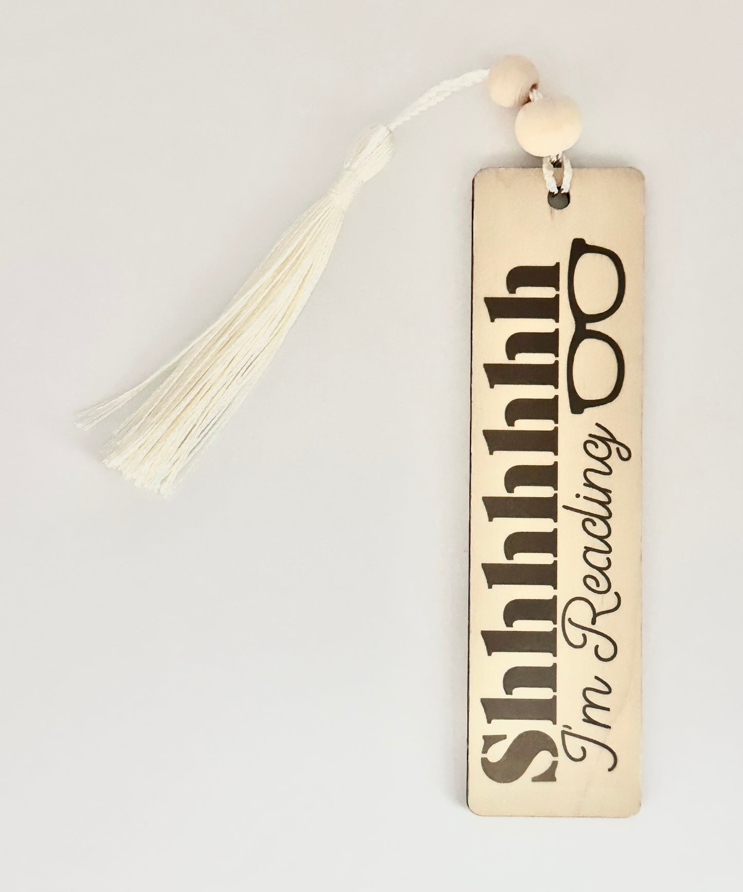 Shhhhhhh I’m Reading - Wood Bookmark - (Linen)