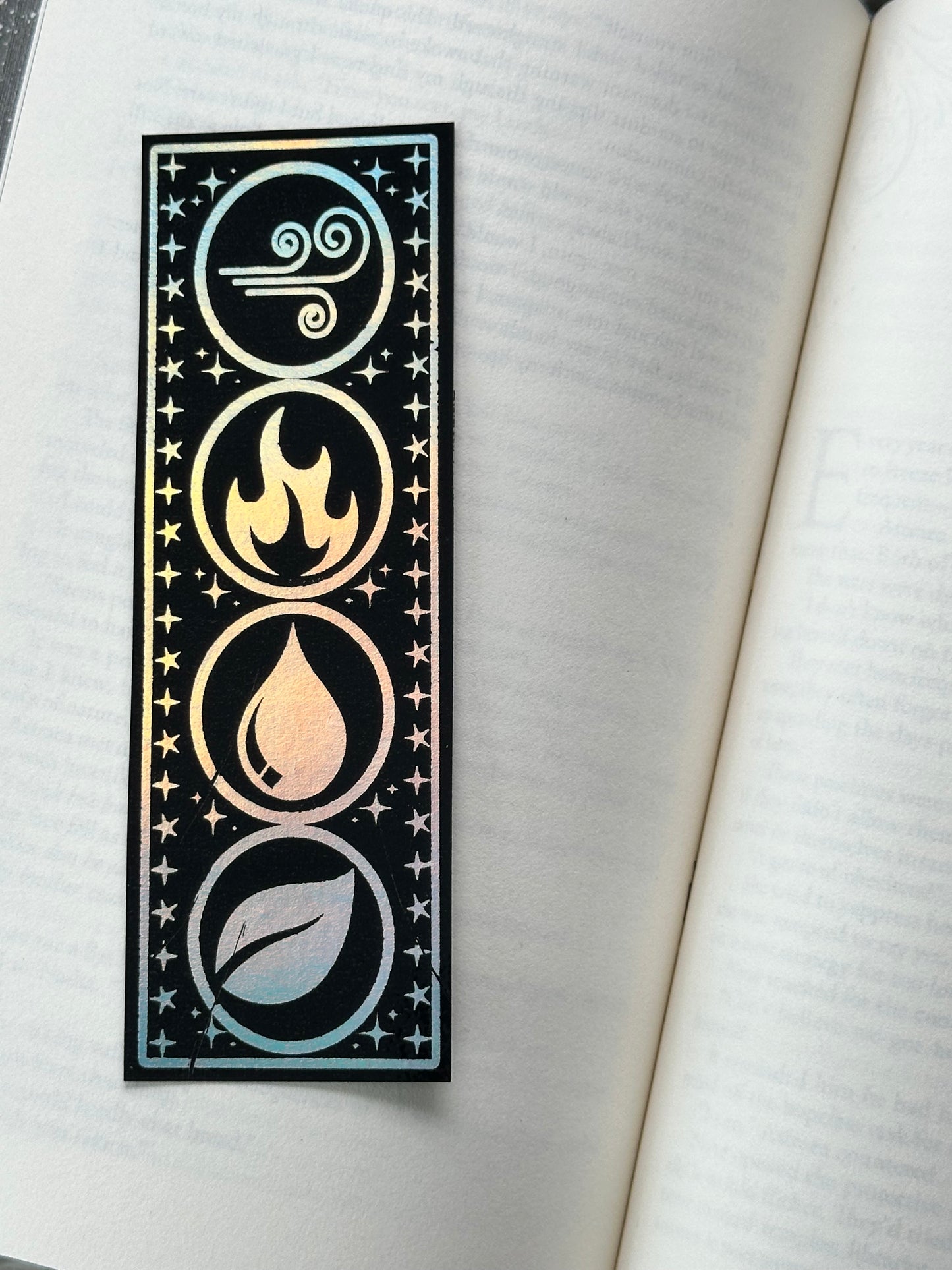 Air, Fire, Water, Earth - Foil Bookmark - (Silver Holographic)