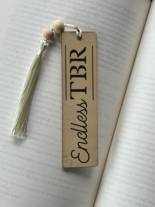 Endless TBR - Wood Bookmark - (Linen)