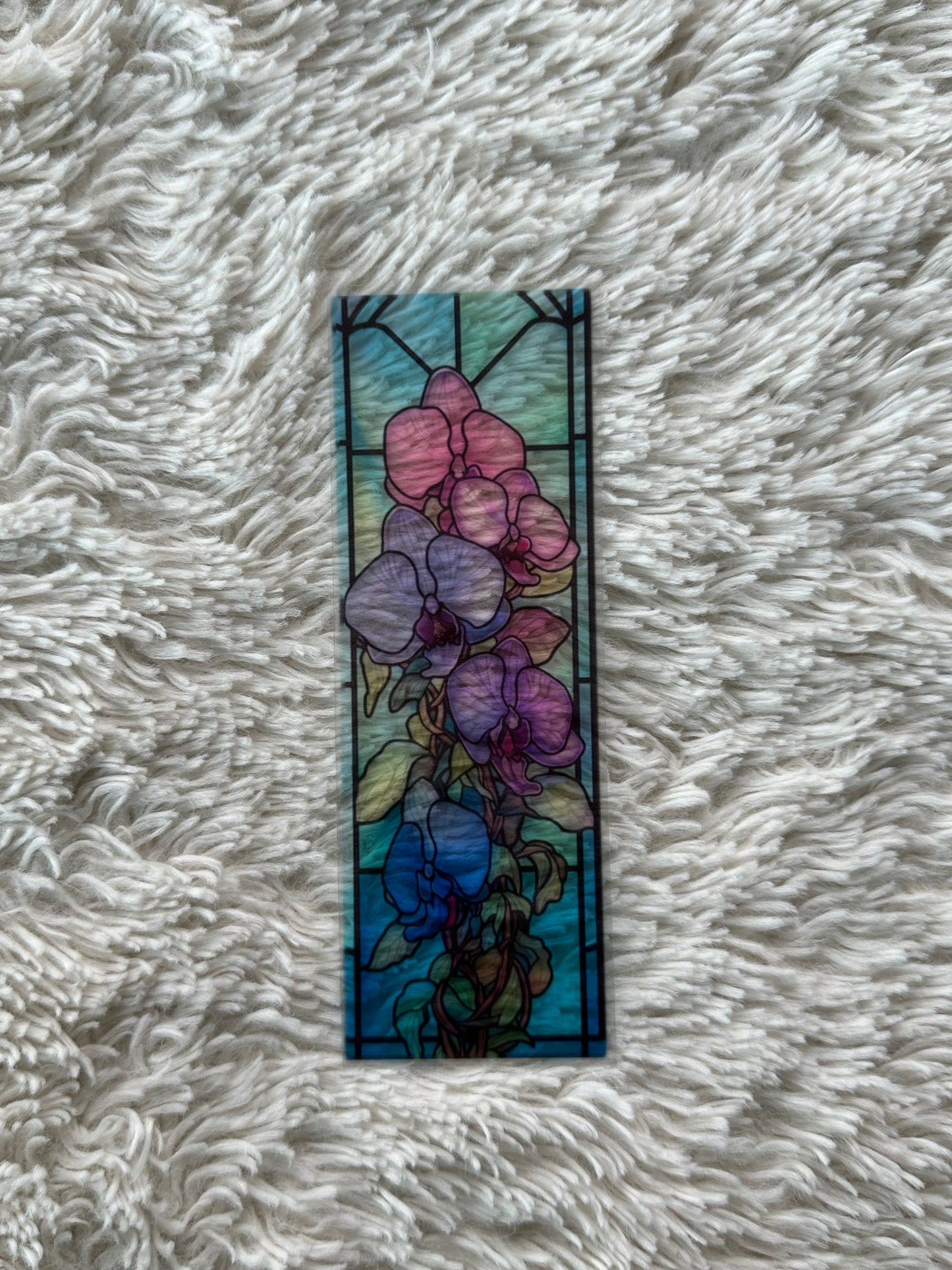 Stained Glass Style Flowers - Bookmark (15)