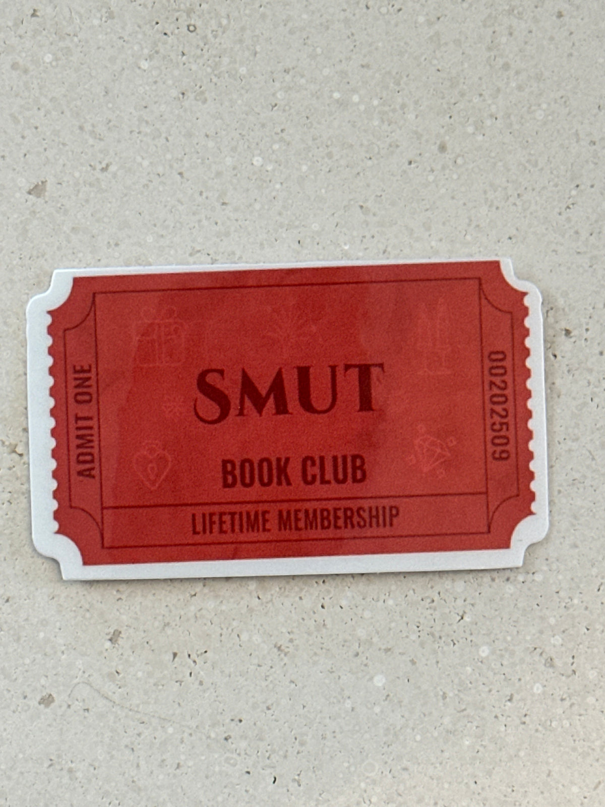 Smut Book Club Ticket - Sticker