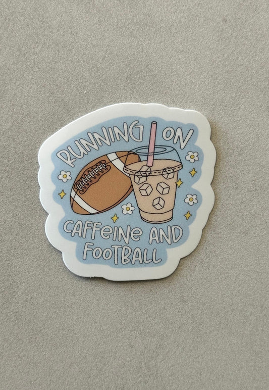 Running On Caffeine & Football - Sticker