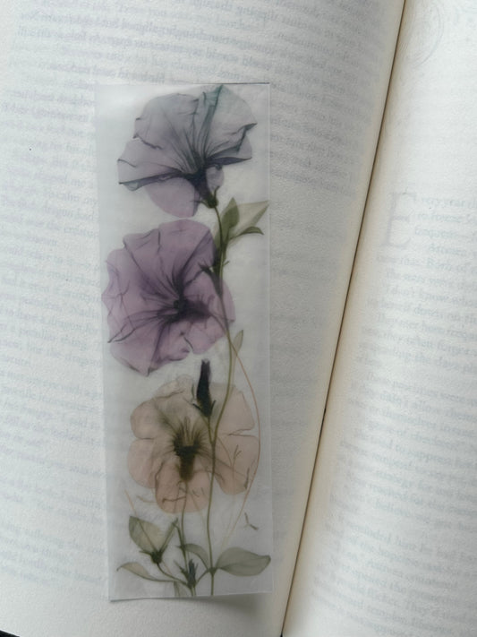 Water Colour Flowers - Vellum Paper Bookmark (11)