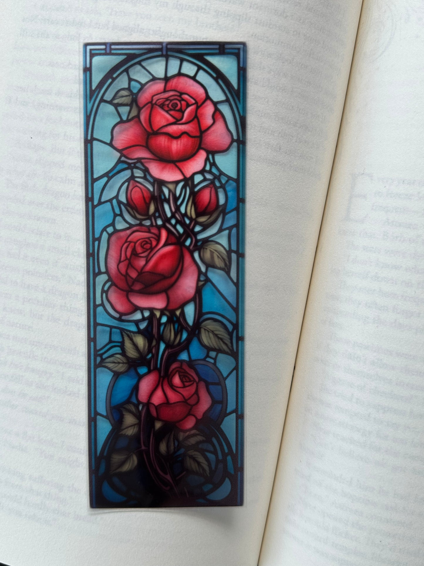 Stained Glass Style Rose - Bookmark (5)
