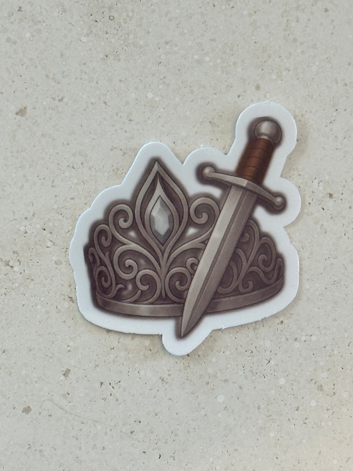 Silver Crown & Dagger - Sticker