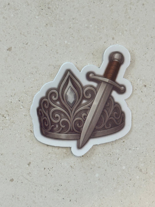 Silver Crown & Dagger - Sticker