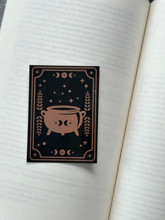 The Cauldron Tarot Card - Foil Bookmark - (Rose Gold)