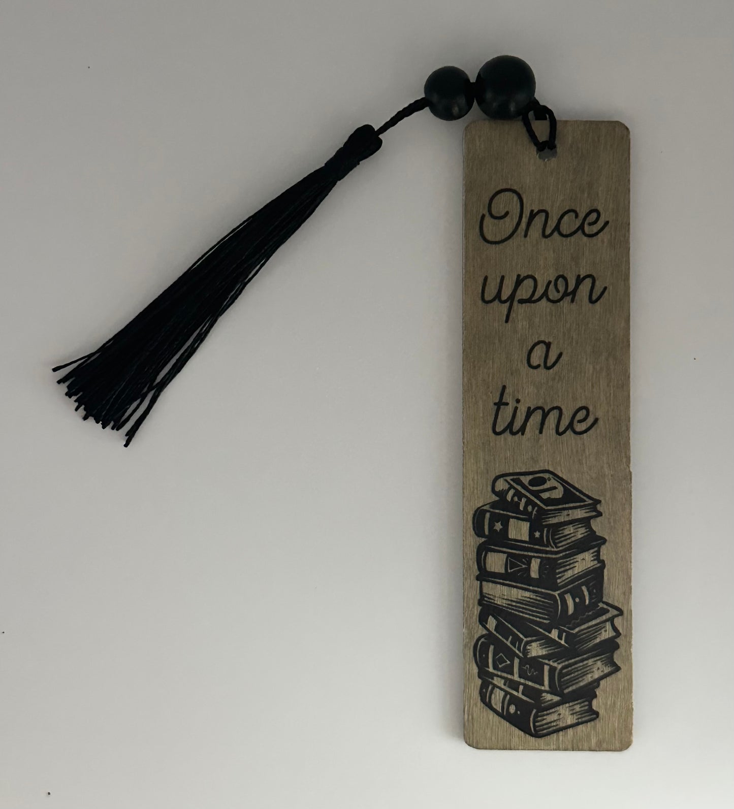 Once Upon A Time - Wood Bookmark - (Weathered Grey)