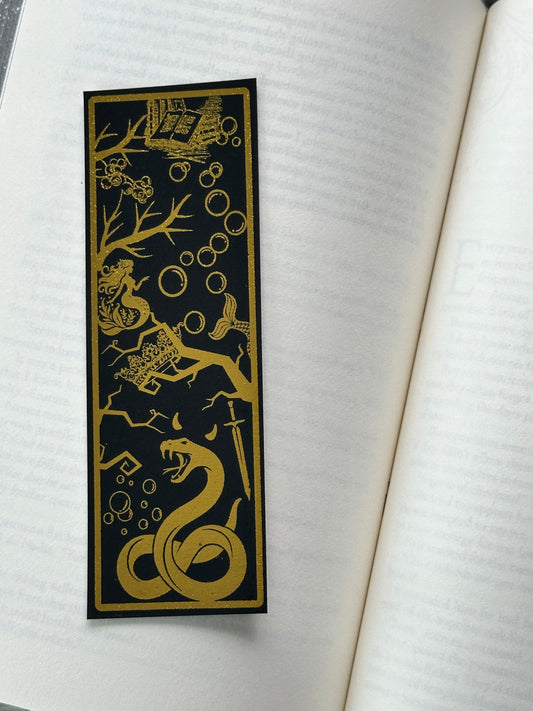 Crown, Branches, Snake - Foil Bookmark - (Gold)
