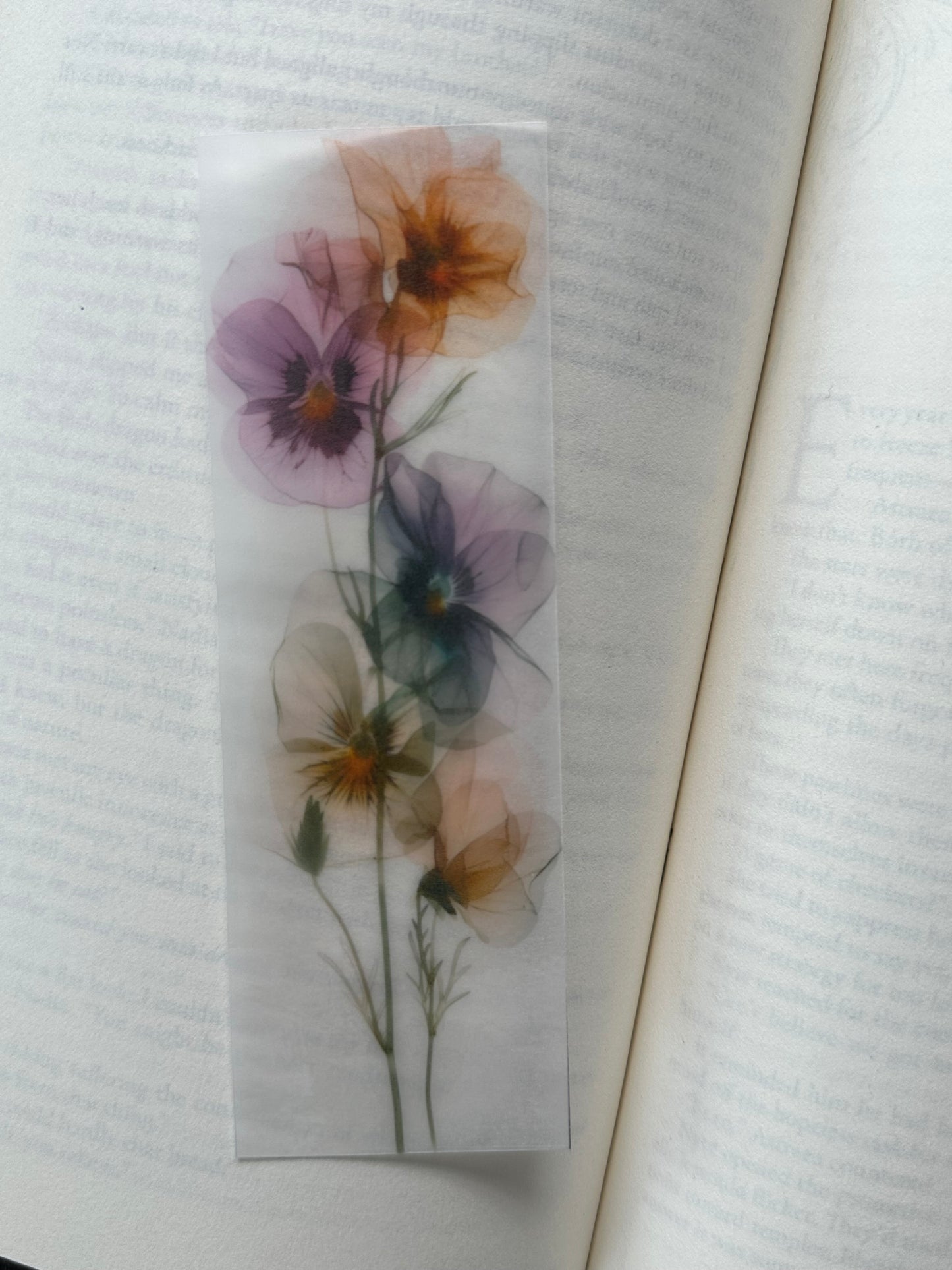 Water Colour Flowers - Vellum Paper Bookmark (14)