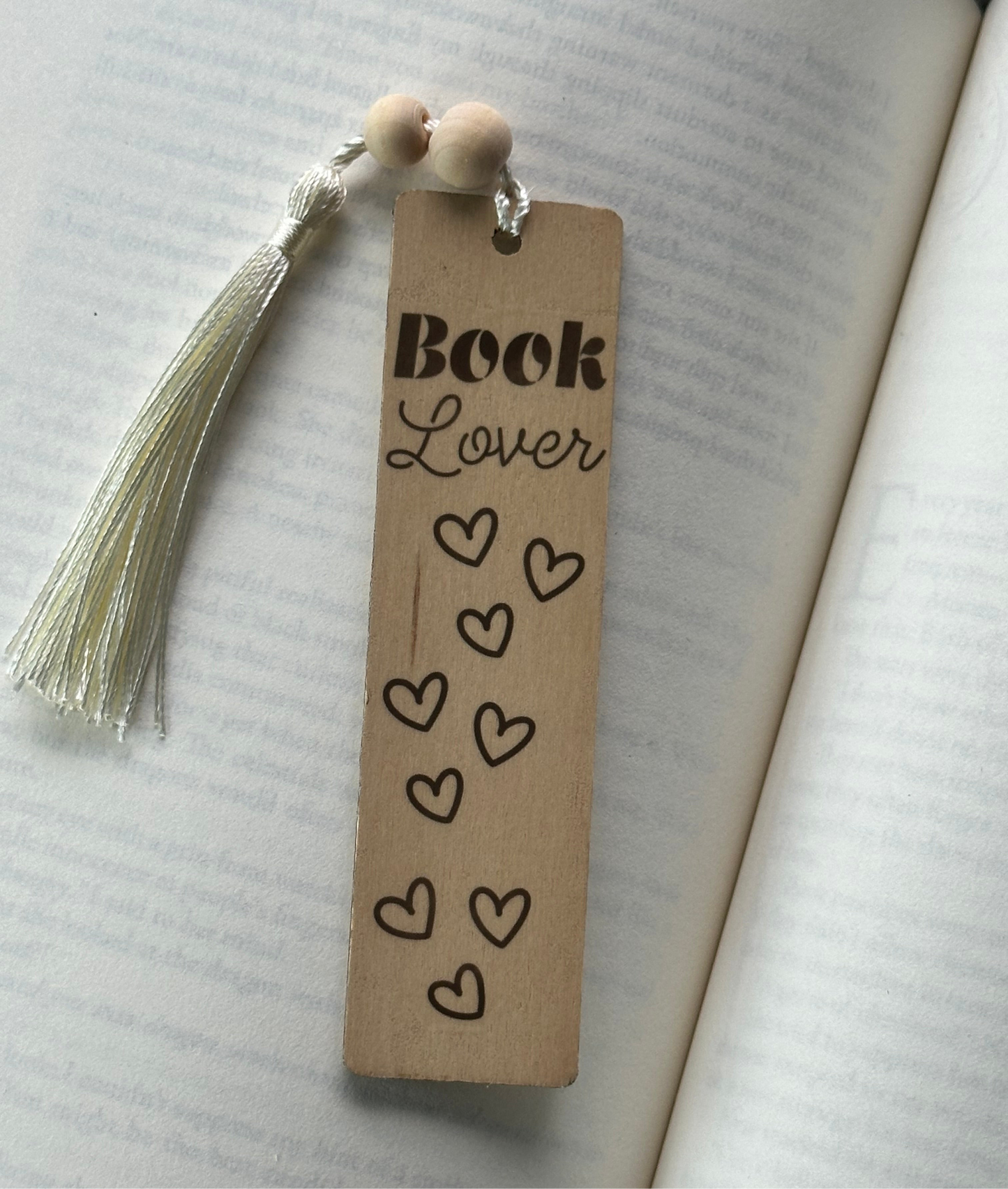 Book Lover - Wood Bookmark - (Linen)