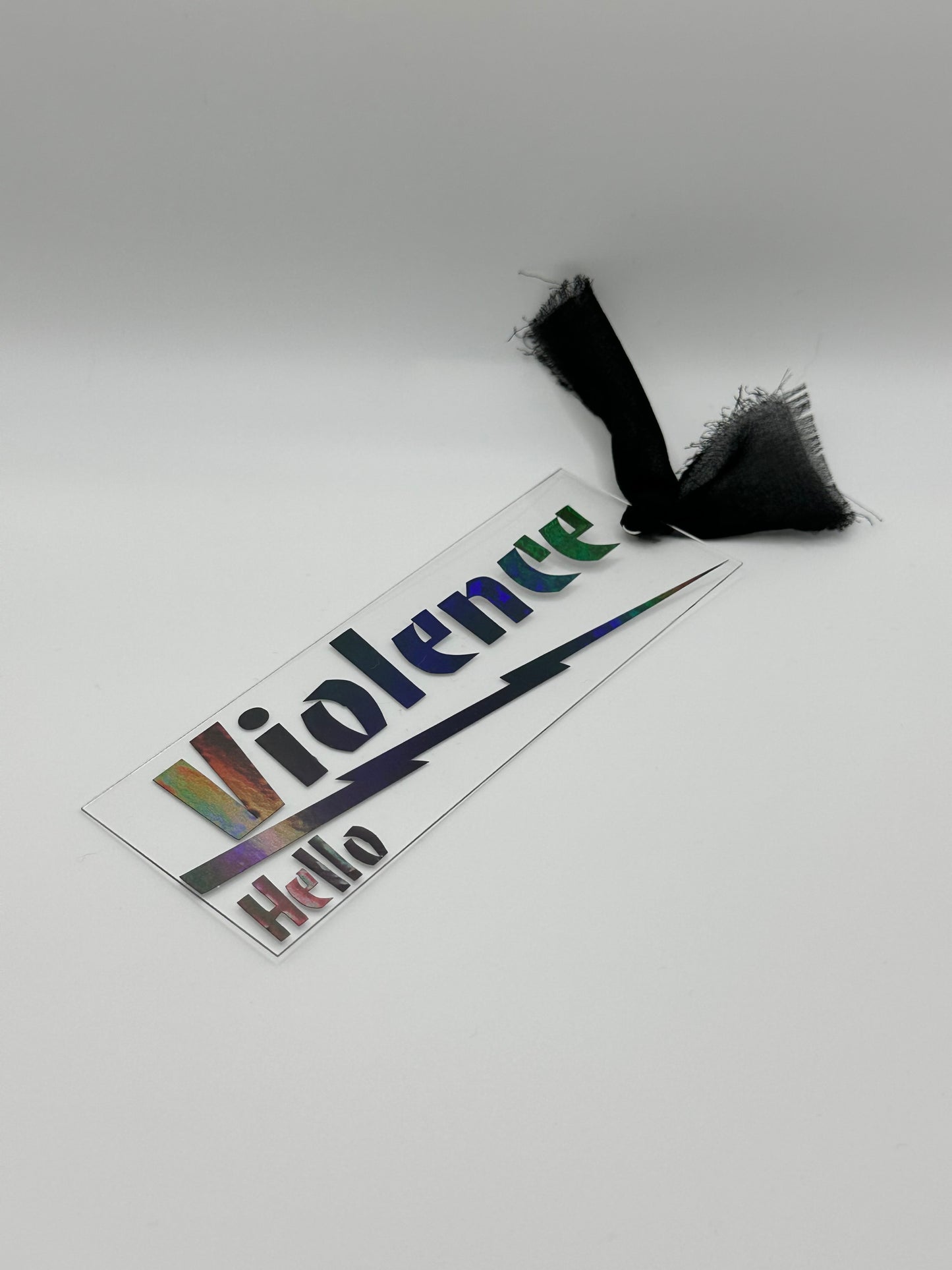 Hello Violence (Black Holographic) - Acrylic Bookmark