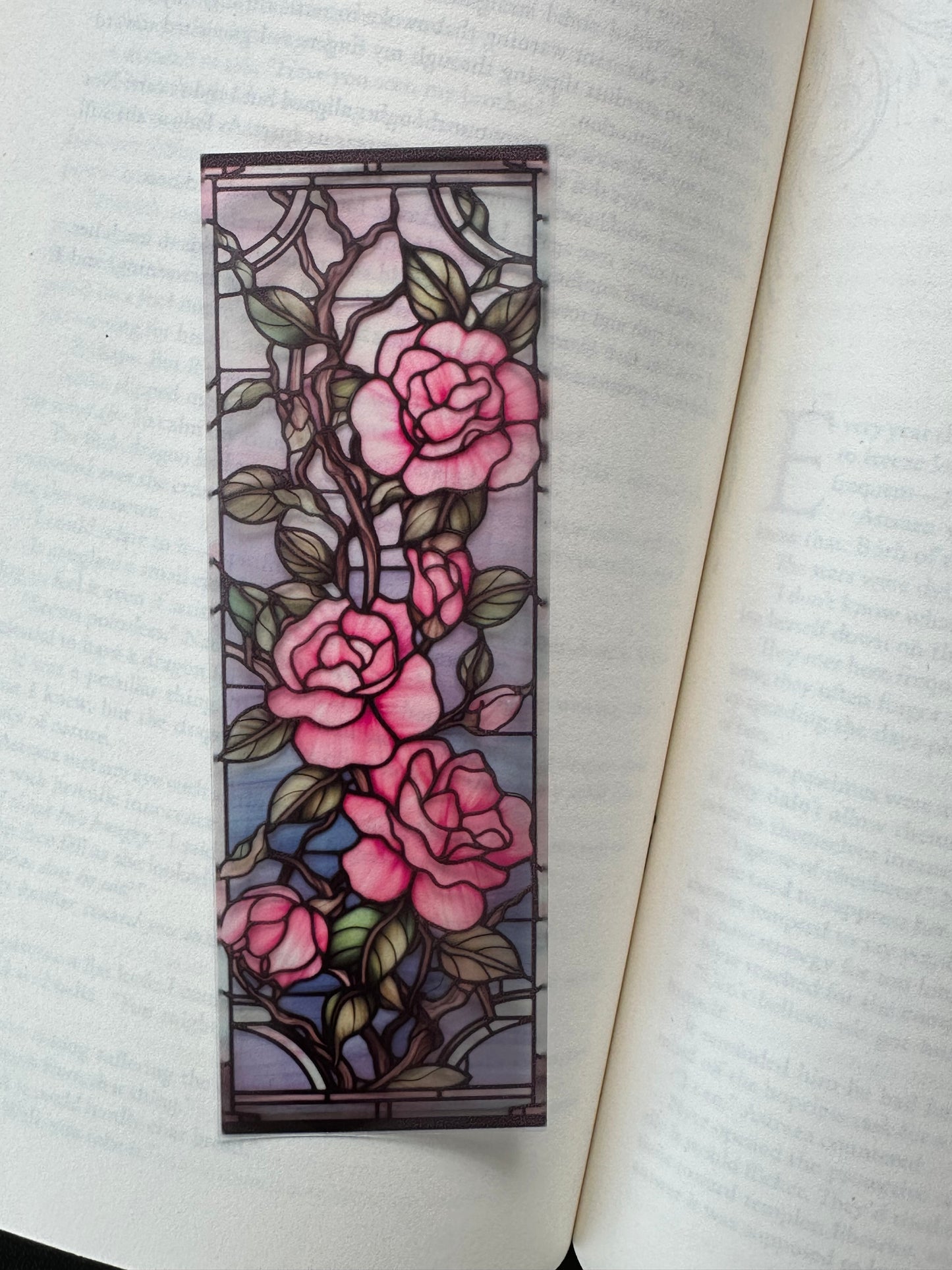 Stained Glass Style Rose - Bookmark (11)