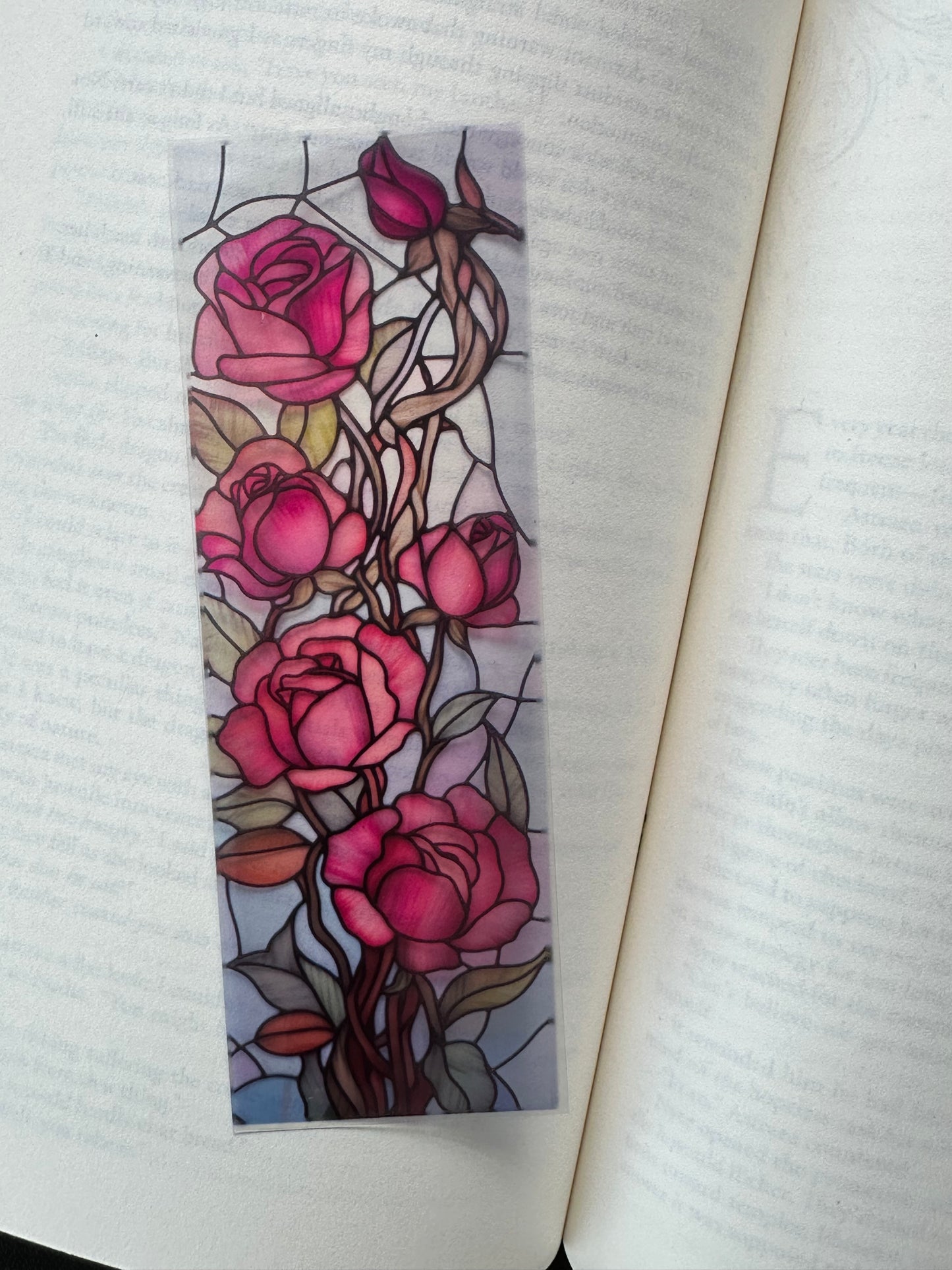 Stained Glass Style Rose - Bookmark (17)