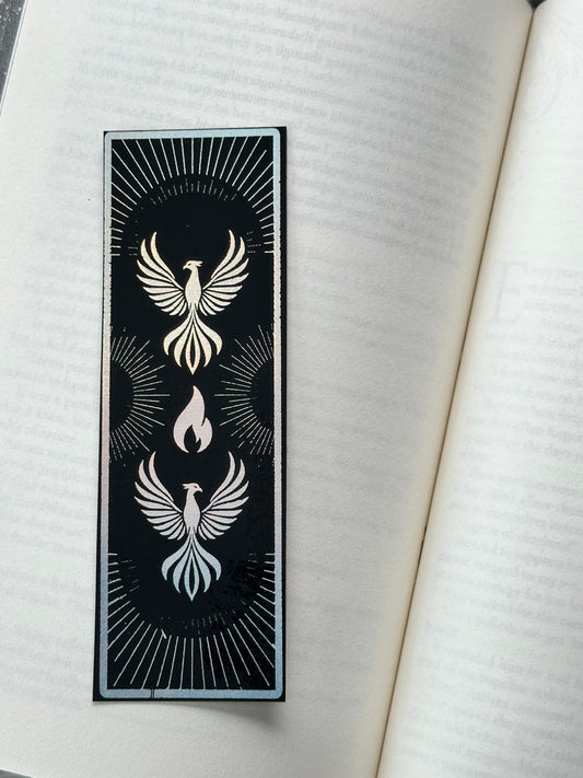Flaming Phoenixes - Foil Bookmark - (Silver Holographic)