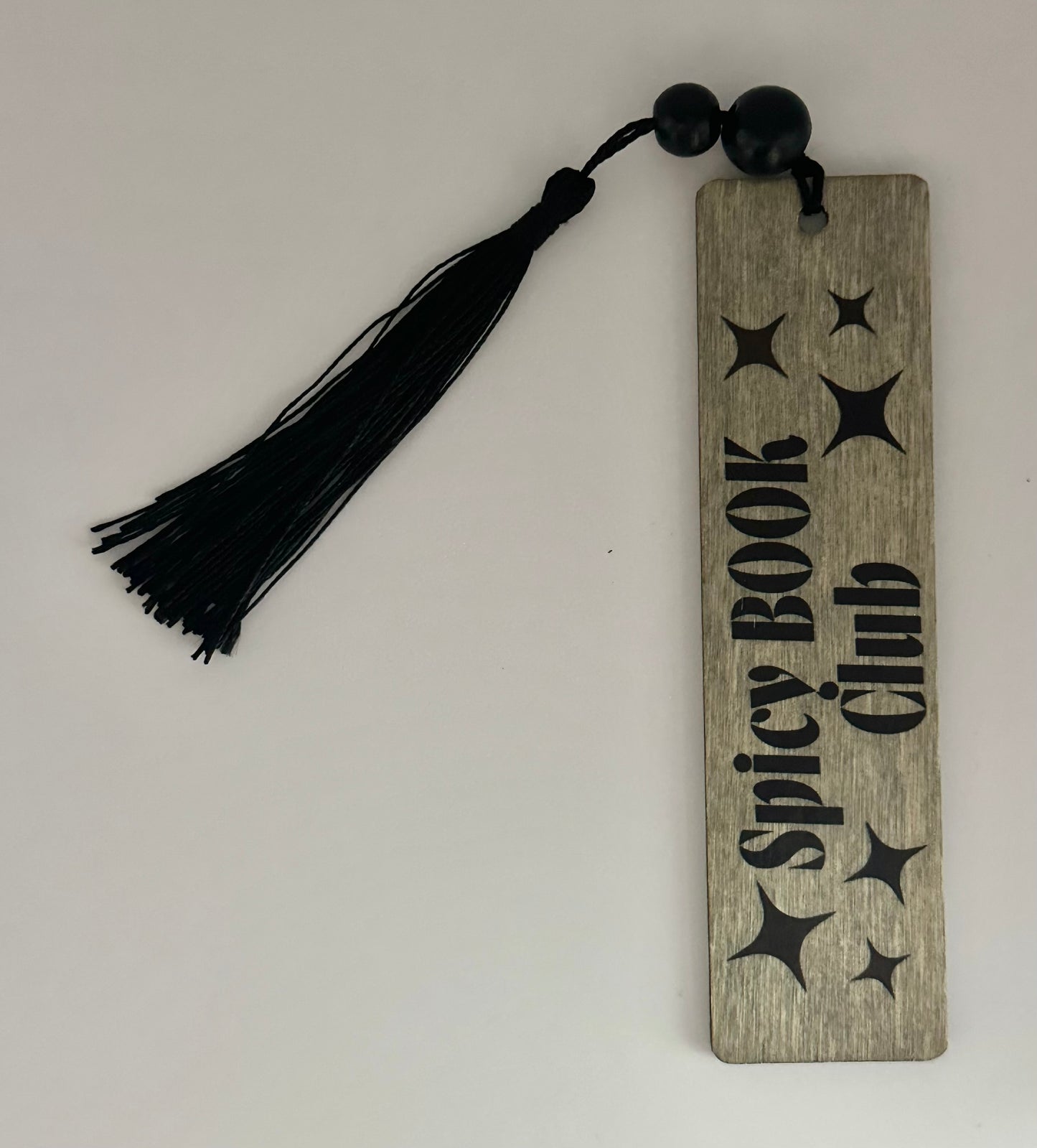 Spicy Book Club - Wood Bookmark - (Weathered Grey)