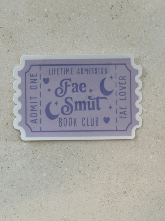 Fae Smut Book Club Trope Ticket - Sticker