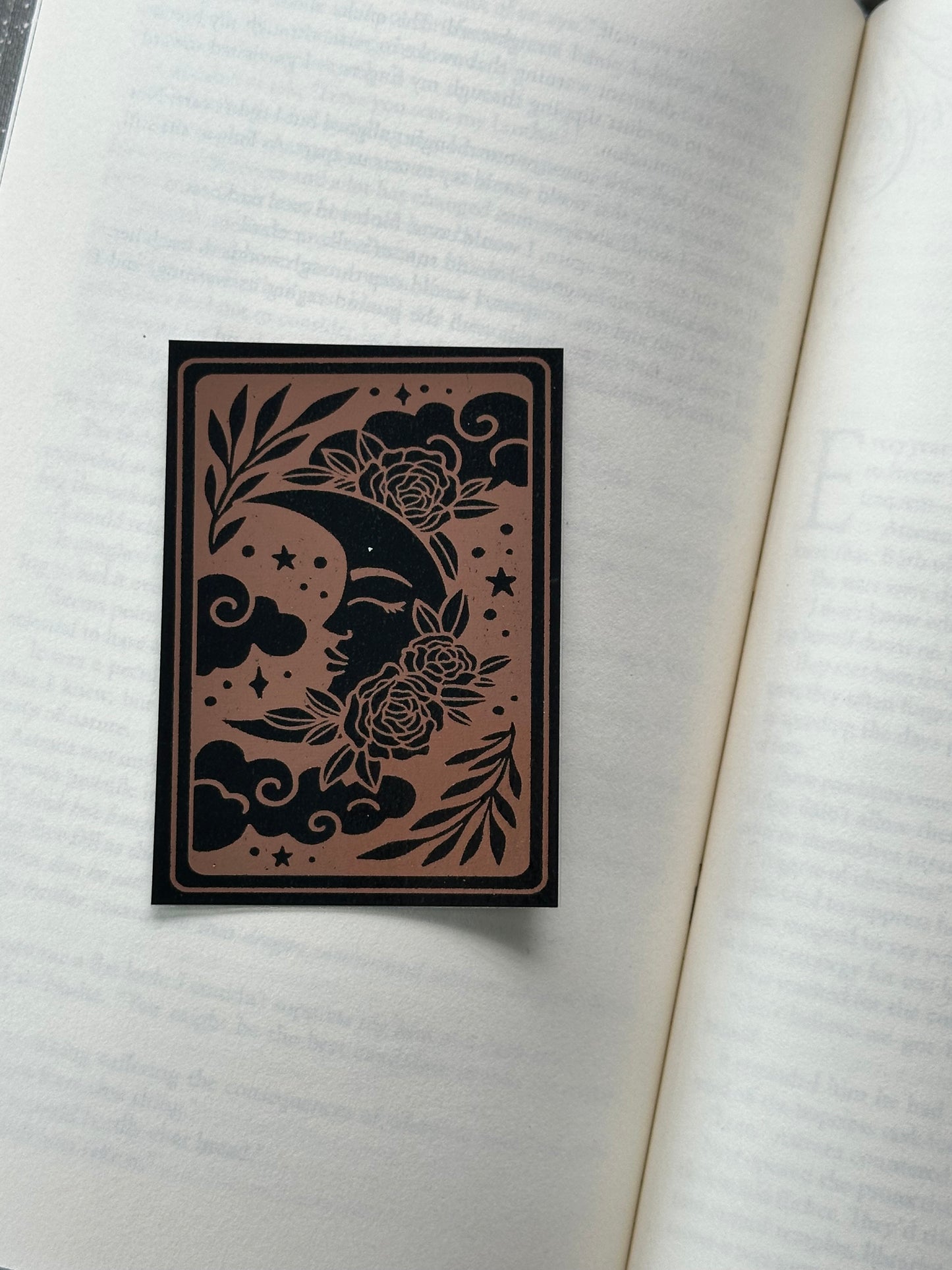 The Sleeping Moon Tarot Card - Foil Bookmark - (Rose Gold)