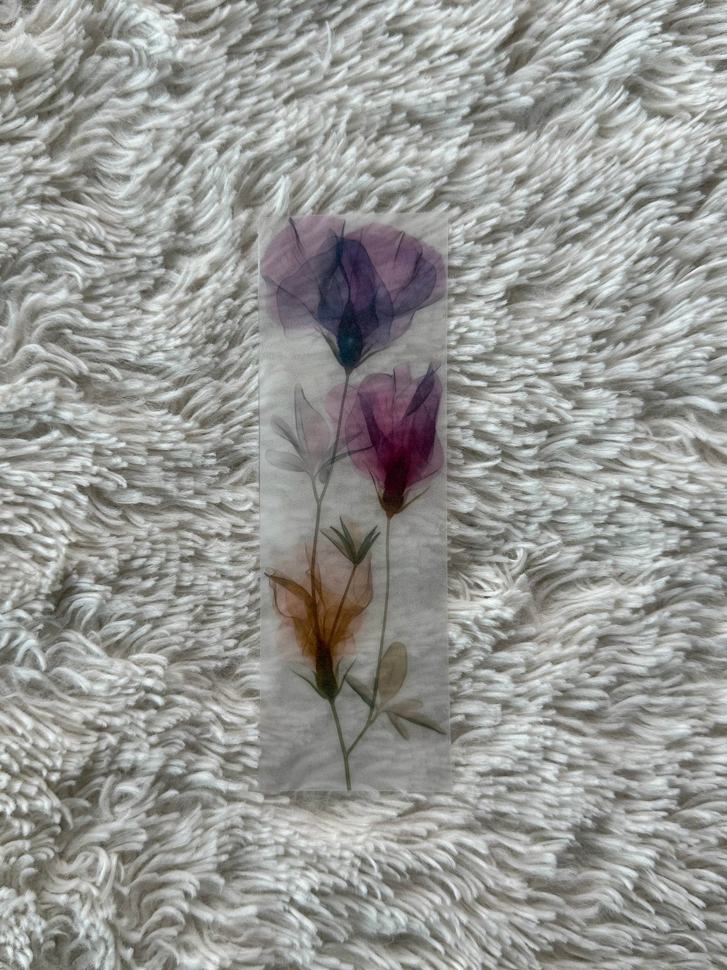 Water Colour Flowers - Vellum Paper Bookmark (5)