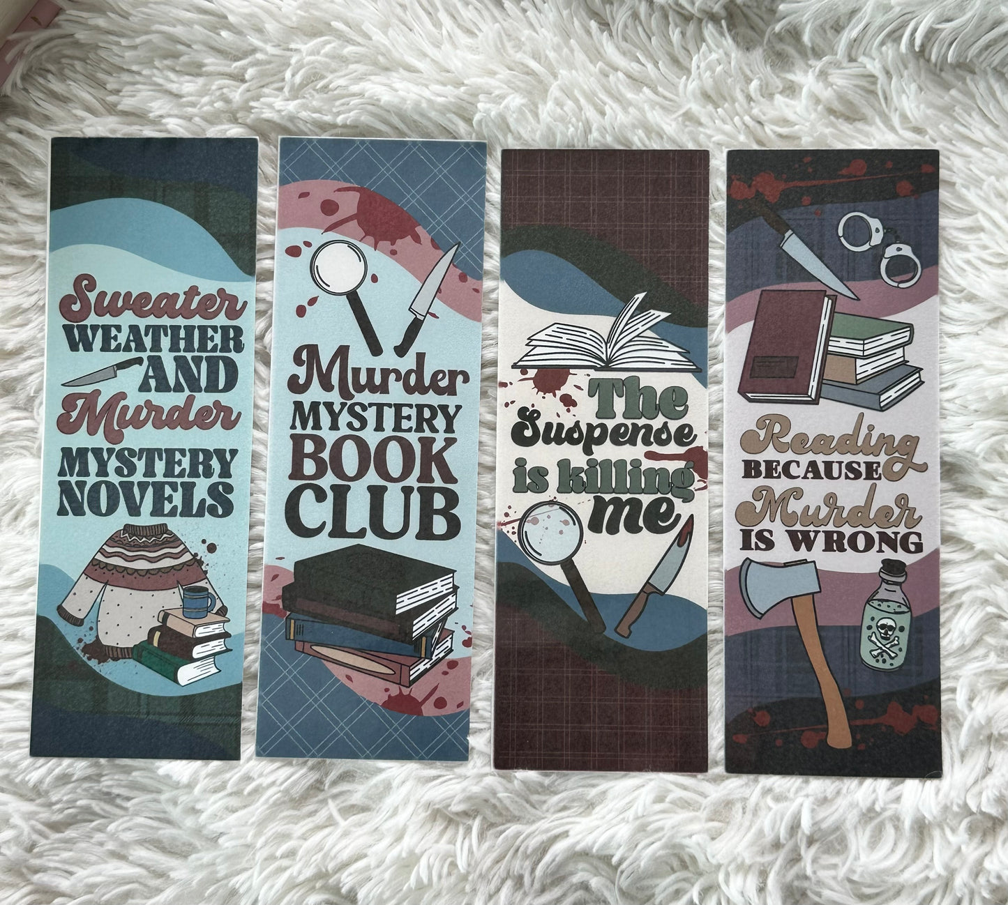 Murder Mystery Bookmark Bundle - 4 Pack