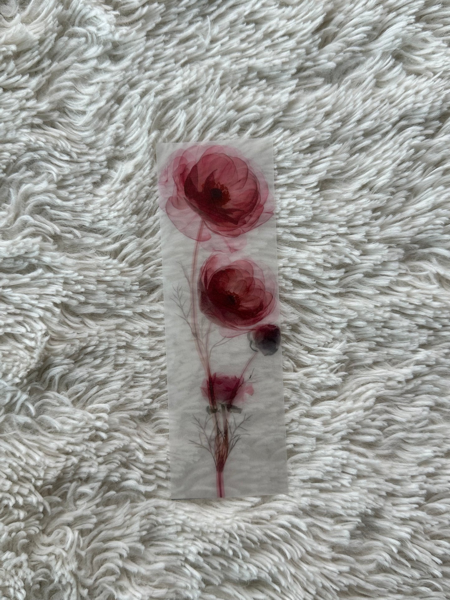 Water Colour Flowers - Vellum Paper Bookmark (10)