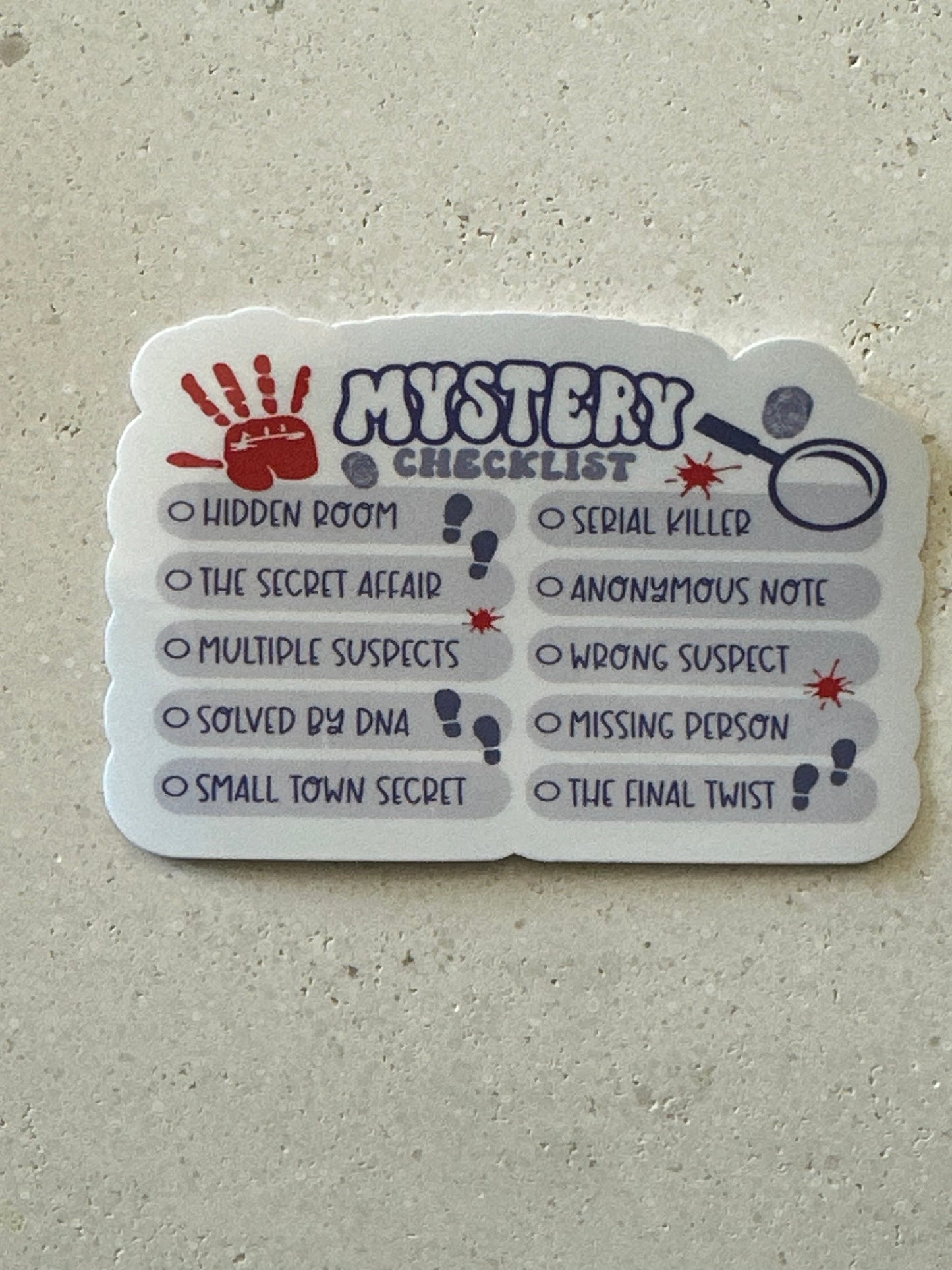 Mystery Checklist - Sticker