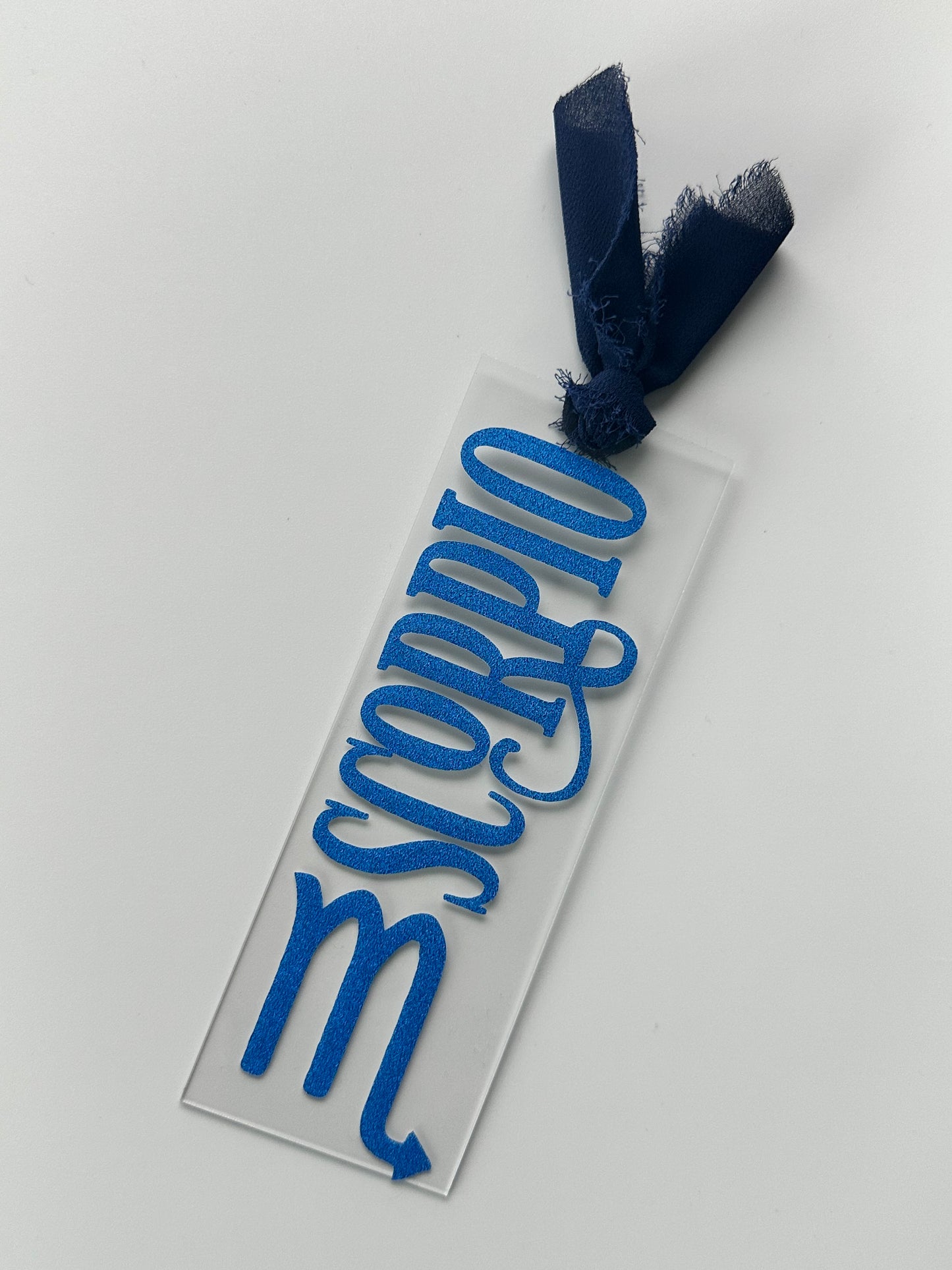 Zodiac - Scorpio - Acrylic Bookmark (Blue Glitter)