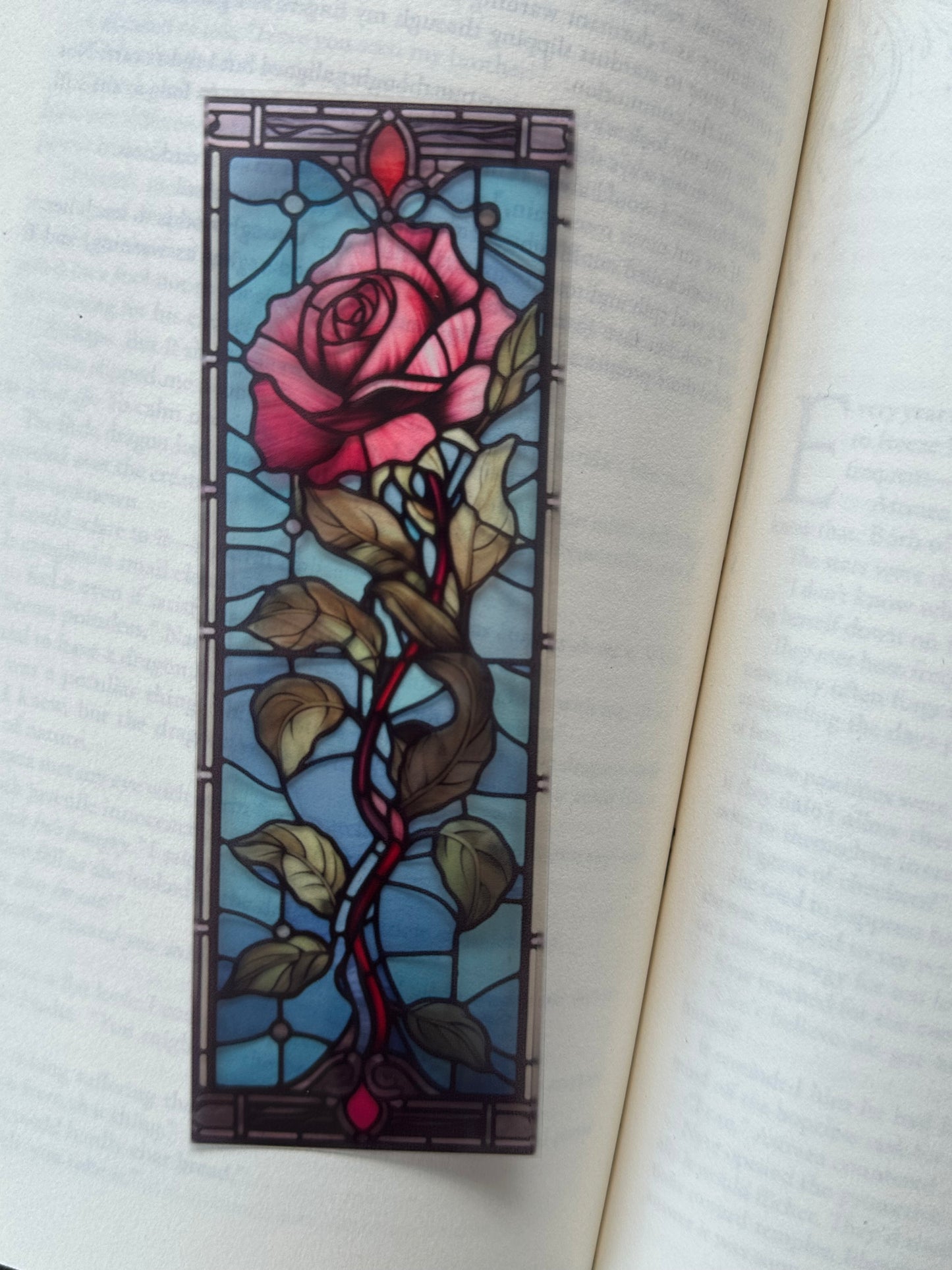 Stained Glass Style Rose - Bookmark (6)