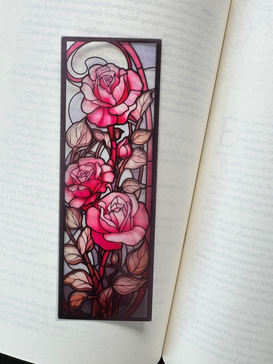 Stained Glass Style Rose - Bookmark (22)